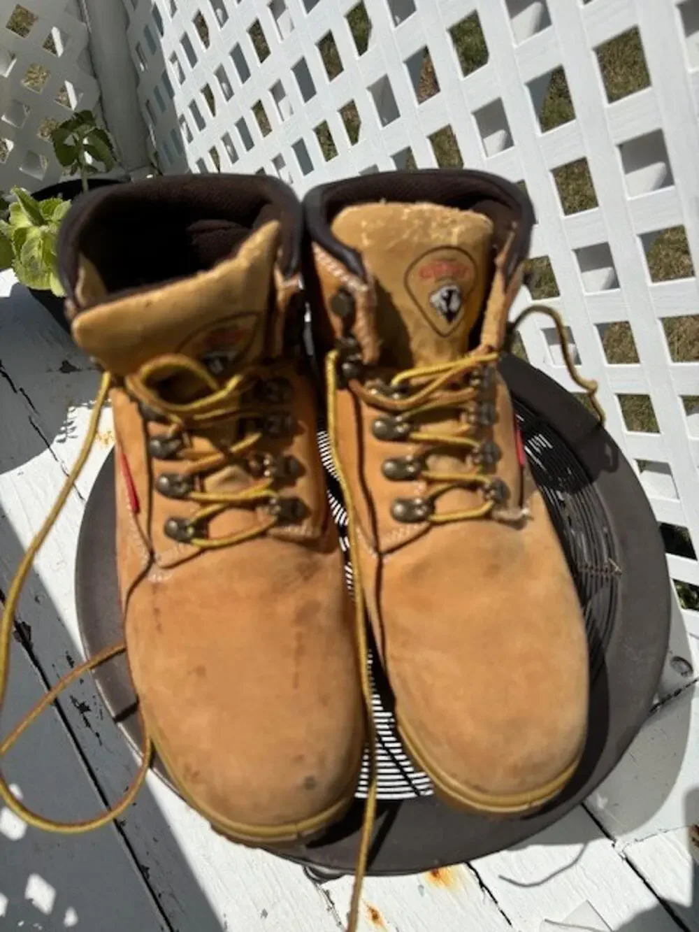 Herman Survivors Waterproof Mens 6 1/2 M Beige Steel Toe Lace Up Work Boots